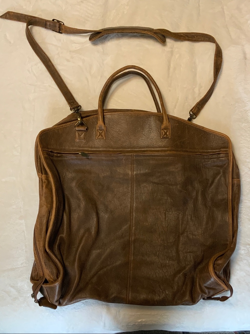 SCULLY BROWN LEATHER WEEKENDER BAG WITH SHOULDER STRAP - Picture 2 of 5
